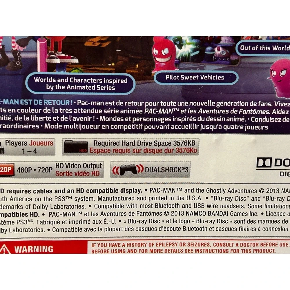 Pac-Man and the Ghostly Adventures Sony PlayStation 3 PS3 Namco Bandai 2013